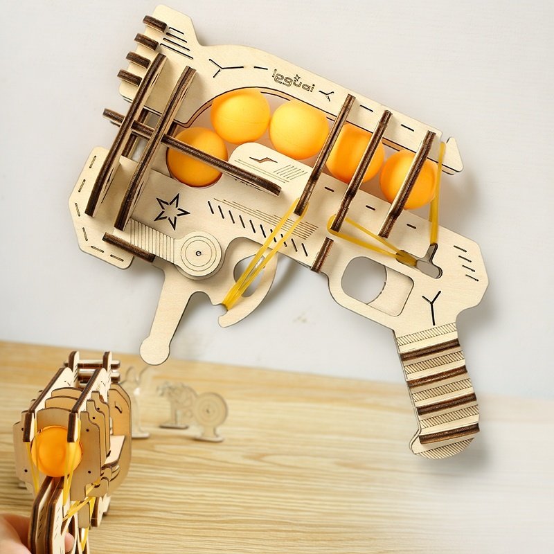 Table Tennis Shop - Wooden DIY Assembled Rubber Band Gun