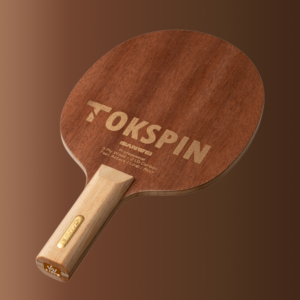 Table Tennis Custom Bat - SANWEI TOKSPIN Sapele Carbon Table Tennis